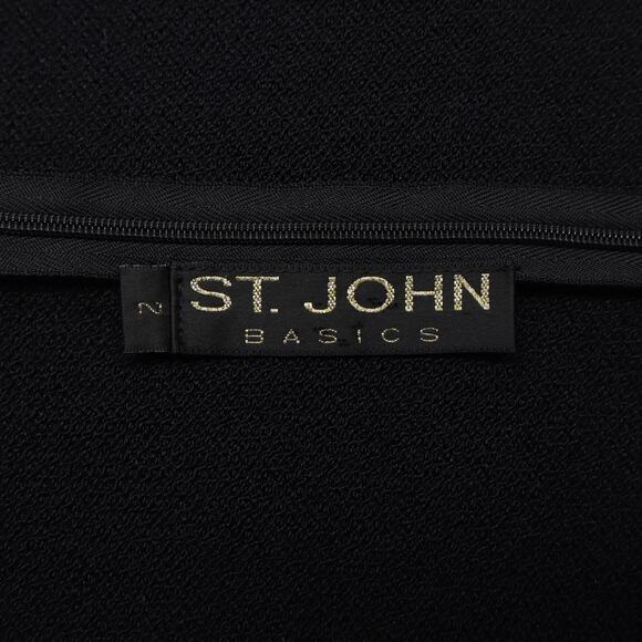St. John Basic Women's Black Sheath Dress Santana Knit Neutral Designer Sz 2 - Picture 5 of 7